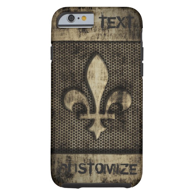 Gepersonaliseerde  grunge Fleur De Lis Case-Mate iPhone Case (Achterkant)