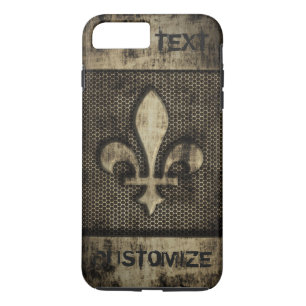 Gepersonaliseerde  grunge Fleur De Lis Case-Mate iPhone Case