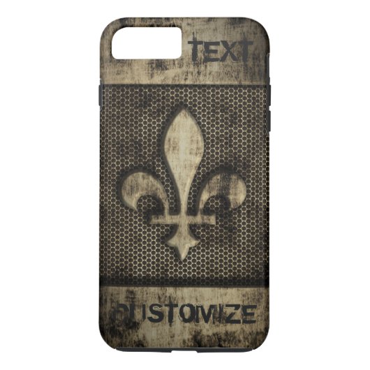 Gepersonaliseerde grunge Fleur De Lis Case-Mate iPhone Case (Achterkant)