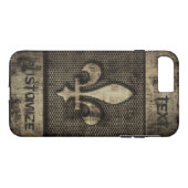 Gepersonaliseerde grunge Fleur De Lis Case-Mate iPhone Case (Achterkant (Horizontaal))