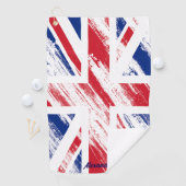 Gepersonaliseerde  Grunge Vlag van het Verenigd Ko Golfhanddoek (Insitu)