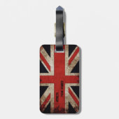 Gepersonaliseerde  Grunge Vlag Verenigd Koninkrijk Bagagelabel (Achterkant verticaal)