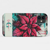 Gepersonaliseerde Grungy Poinsettia Bloemen Graffi Case-Mate iPhone Case (Achterkant (horizontaal))
