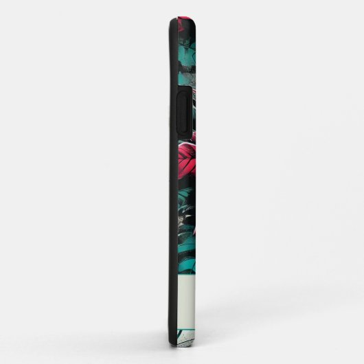 Gepersonaliseerde Grungy Poinsettia Bloemen Graffi Case-Mate iPhone Case (Achterkant/rechts)