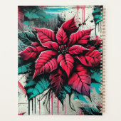 Gepersonaliseerde Grungy Poinsettia Bloemen Graffi Planner (Achterkant)