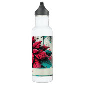 Gepersonaliseerde Grungy Poinsettia Bloemen Graffi Waterfles (Rechts)