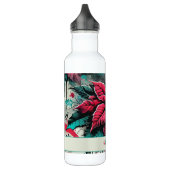 Gepersonaliseerde Grungy Poinsettia Bloemen Graffi Waterfles (Links)