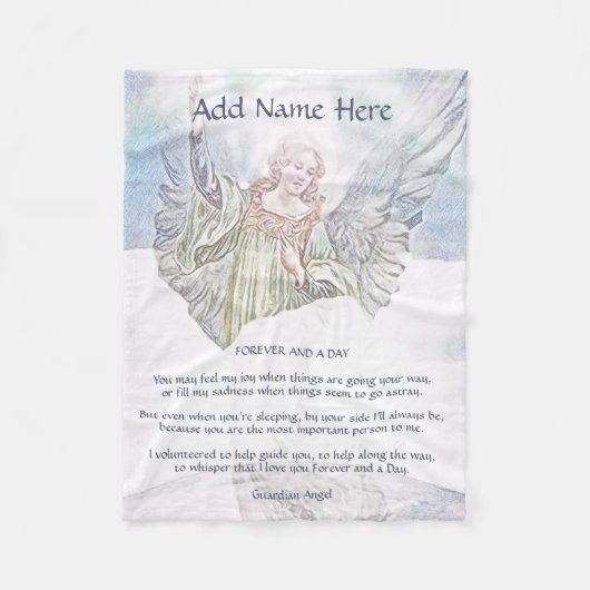 Gepersonaliseerde Guardian Angel Blanket Fleece Deken (Voorkant)