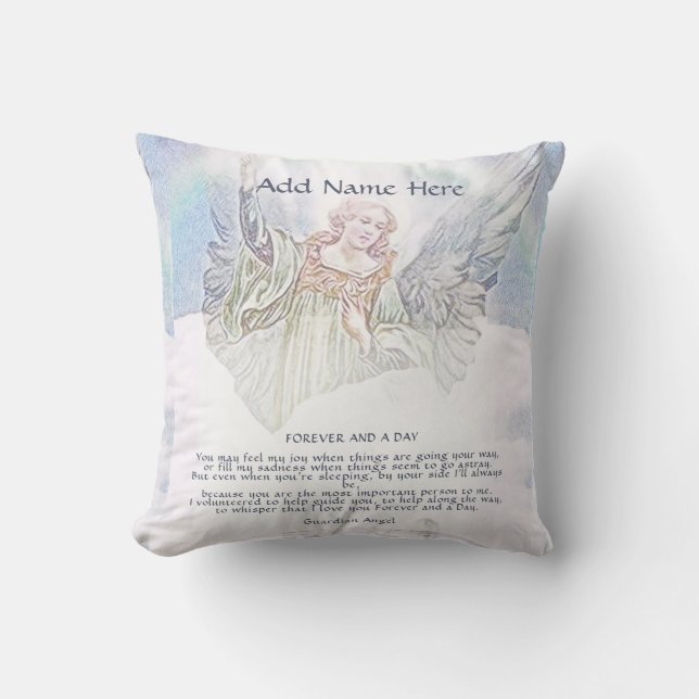 Gepersonaliseerde Guardian Angel Blanket Kussen (Voorkant)