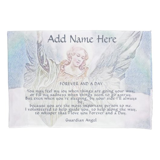 Gepersonaliseerde Guardian Angel Blanket Kussensloop (Voorkant)