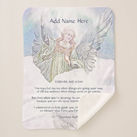 Gepersonaliseerde Guardian Angel Blanket Sherpa Deken (Voorkant)