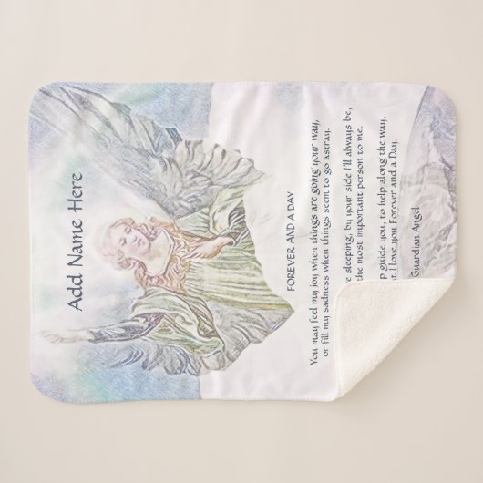 Gepersonaliseerde Guardian Angel Blanket Sherpa Deken (Voorkant (horizontaal))