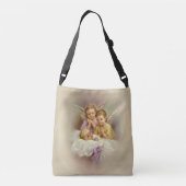 Gepersonaliseerde Guardian Angel Cherubs Baby Clou Crossbody Tas (Achterkant)