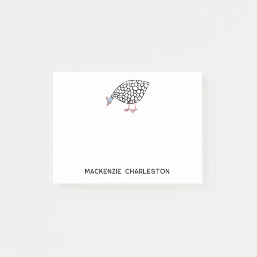 Gepersonaliseerde Guinea Fowl Post-it Notes (Voorkant)