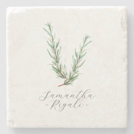 Gepersonaliseerde gunsten Waterverf Rozemarijn Stenen Onderzetter