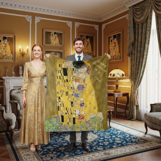 Gepersonaliseerde Gustav Klimt De Kus Liefde Boods Fleece Deken