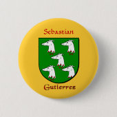 Gepersonaliseerde Gutierrez Historisch Schild Ronde Button 5,7 Cm (Voorkant)