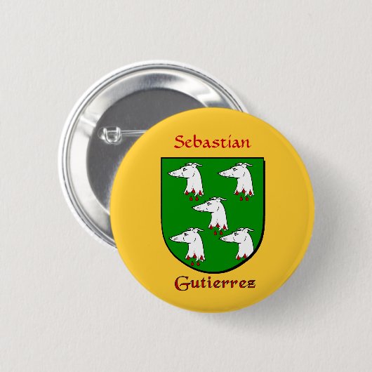 Gepersonaliseerde Gutierrez Historisch Schild Ronde Button 5,7 Cm (Voorkant /achterkant)