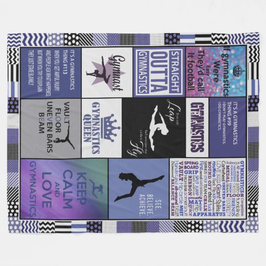 Gepersonaliseerde gymnastiek deken, aangepaste gym fleece deken (Voorkant (Horizontaal))