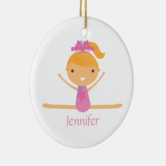 Gepersonaliseerde gymnastiek gespleten kinder vers keramisch ornament (Rechts)