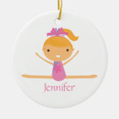 Gepersonaliseerde gymnastiek gespleten kinder vers keramisch ornament (Voorkant)