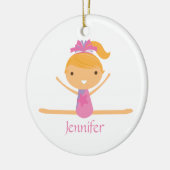 Gepersonaliseerde gymnastiek gespleten kinder vers keramisch ornament (Links)