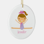 Gepersonaliseerde gymnastiek gespleten kinder vers keramisch ornament (Rechts)