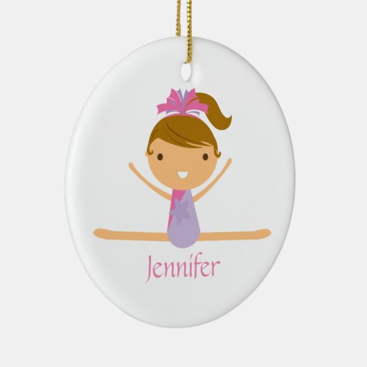 Gepersonaliseerde gymnastiek gespleten kinder vers keramisch ornament (Rechts)