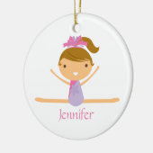Gepersonaliseerde gymnastiek gespleten kinder vers keramisch ornament (Links)