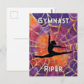 Gepersonaliseerde Gymnastiek Halloween Spiderweb Briefkaart (Voorkant / Achterkant)