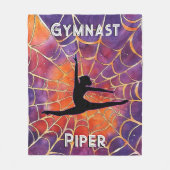 Gepersonaliseerde Gymnastiek Halloween Spiderweb Fleece Deken (Voorkant)