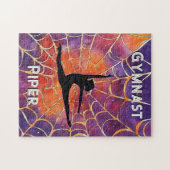 Gepersonaliseerde Gymnastiek Halloween Spiderweb Legpuzzel (Horizontaal)