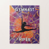 Gepersonaliseerde Gymnastiek Halloween Spiderweb Legpuzzel (Verticaal)