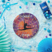 Gepersonaliseerde Gymnastiek Halloween Spiderweb Papieren Bordje (Feest)
