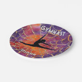 Gepersonaliseerde Gymnastiek Halloween Spiderweb Papieren Bordje (Gekanteld)