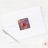 Gepersonaliseerde Gymnastiek Halloween Spiderweb Vierkante Sticker (Envelop)