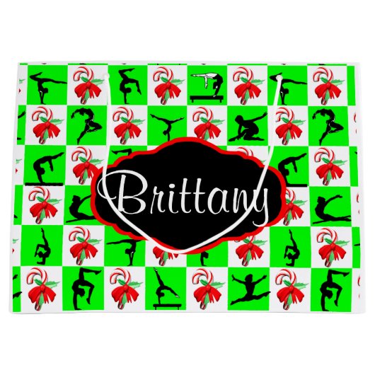 GEPERSONALISEERDE GYMNASTIEK KERSTCADEAU TAS LARGE CADEAUTASJE (Voorkant)