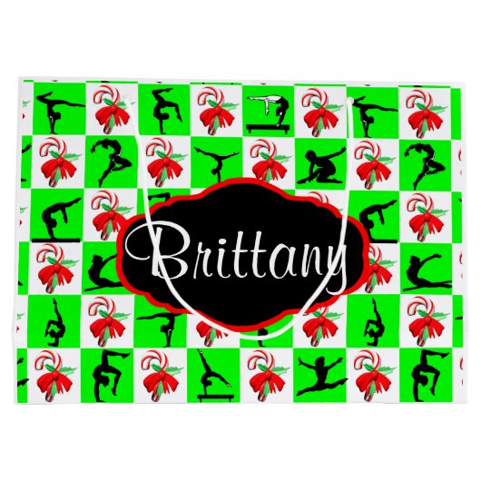 GEPERSONALISEERDE GYMNASTIEK KERSTCADEAU TAS LARGE CADEAUTASJE (Achterkant)