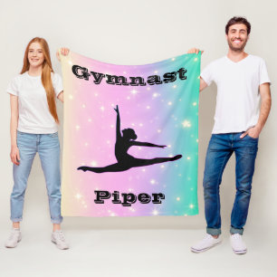 Gepersonaliseerde gymnastiek Rainbow Swirl Fleece Deken