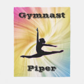 Gepersonaliseerde gymnastiek Rainbow Swirl Fleece Deken (Voorkant)