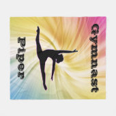 Gepersonaliseerde gymnastiek Rainbow Swirl Fleece Deken (Voorkant (Horizontaal))