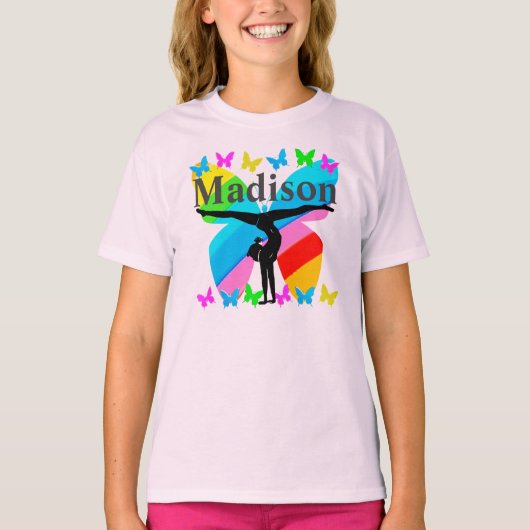 GEPERSONALISEERDE GYMNASTIEK REGENBOOG T SHIRT (Voorkant)