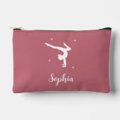 Gepersonaliseerde gymnastiek roze meisje make-up etui (Voorkant)