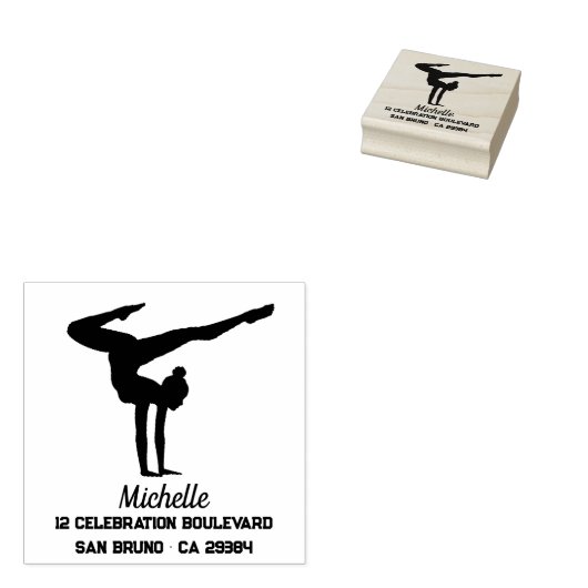 Gepersonaliseerde gymnastiek rubberstempel (Gestempeld)