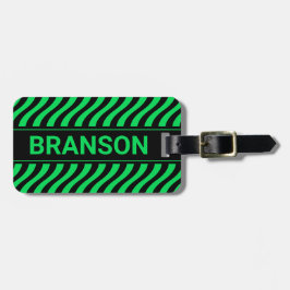 Gepersonaliseerde H Bar Green Wave Bagagelabel