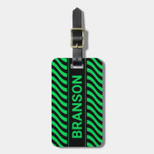 Gepersonaliseerde H Bar Green Wave Bagagelabel (Voorkant verticaal)
