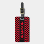 Gepersonaliseerde H Bar Red Wave Bagagelabel (Voorkant verticaal)