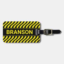 Gepersonaliseerde H Bar Yellow Wave Bagagelabel