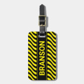 Gepersonaliseerde H Bar Yellow Wave Bagagelabel (Voorkant verticaal)