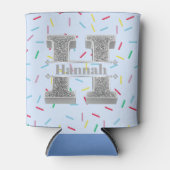 Gepersonaliseerde H Initiaal Silver Monogram Jouw  Blikjeskoeler (Voorkant)